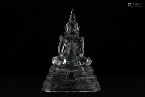 A NEPAL CRYSTAL SHAKYAMANI STATUE, QING DYNASTY