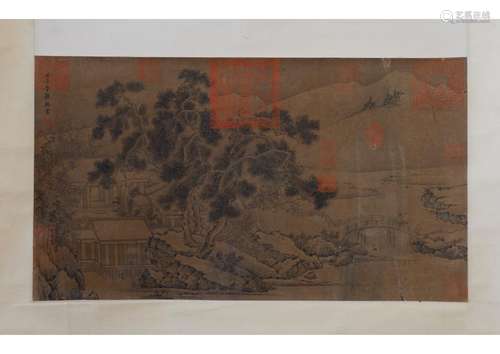 A CHINESE PAPER SCROLL PAINTING, ATTRIBUTED TO GUOXI