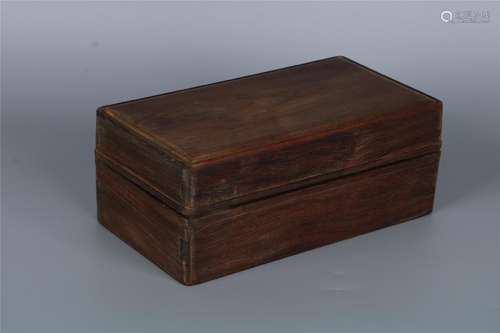 A FINE YELLOW ROSEWOOD RECTANGLE CASKET, MING DYNASTY