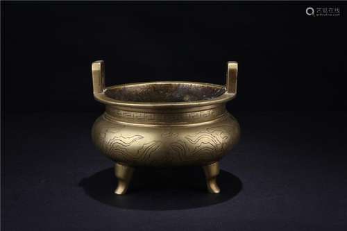 A CHINESE BRONZE CENSER, LATE QING DYNASTY