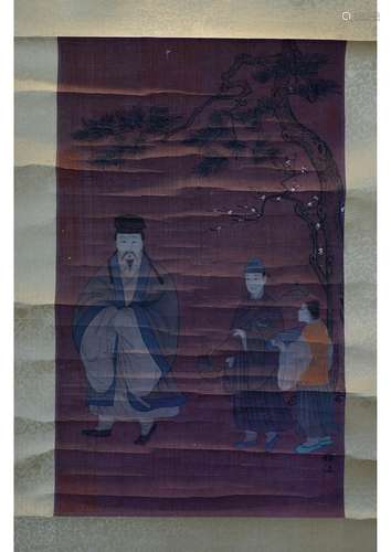 A CHINESE SILK SCROLL PAINTING, ATTRIBUTED TO XUN WEI