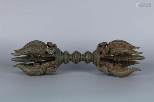 A CHINESE COPPER VAJRA, 9TH CENTURY