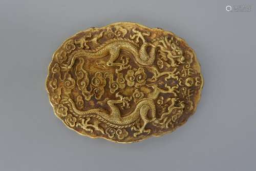 A CHINESE COPPER GILT TOKEN, QING DYNASTY