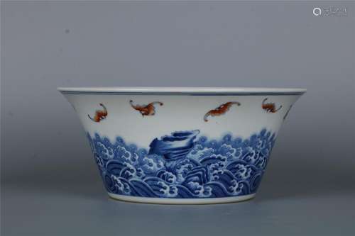 A FINELY CHINESE COPPER-RED GLAZED BOWL WITH YONGZHENG