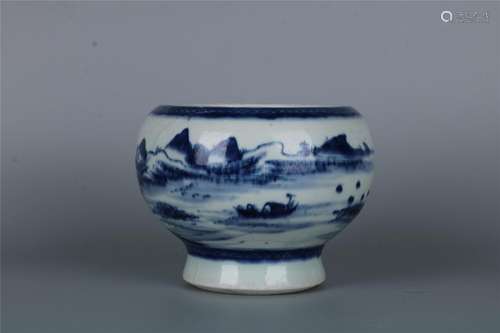 A CHINESE BLUE AND WHITE BOWL, QING DYNASTY