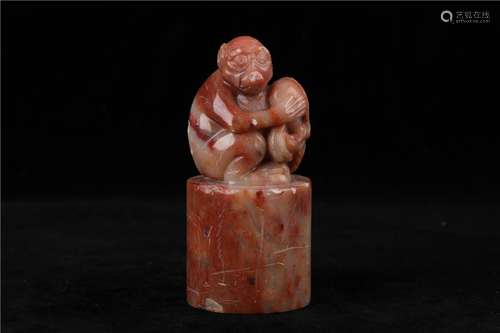 A CHINESE SOAPSTONE SEAL, EARLY QING DYNASTY