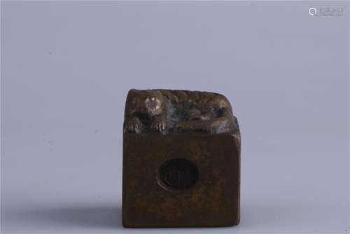 A CHINESE BRONZE â€˜MYTHICAL BEASTâ€™ SEAL, QING