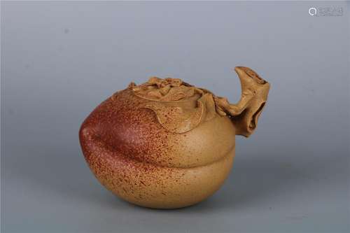 A MAGNIFICENT CHINESE YIXING PEACH-FORM WATER POT WITH