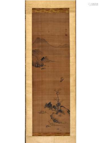 A CHINESE SILK SCROLL PAINTING, ATTRIBUTED TO CHEN JIA