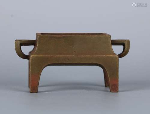 A CHINESE BRONZE CENSER WITH YONGZHENG SIX-CHARACTER