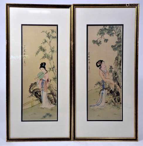 Chinese, Framed water color on silk