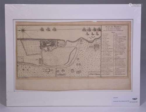 Nicolas Bellin - Map of Madras, Circa 1750