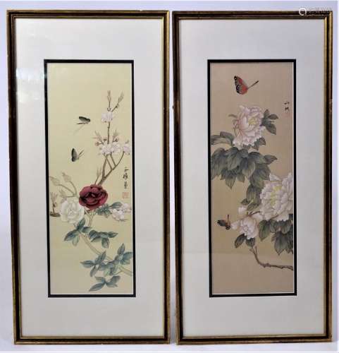 Chinese, Framed water color on silk