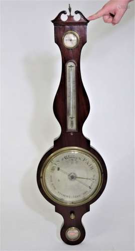 19th C English Mahogany Barometer by Eastwick