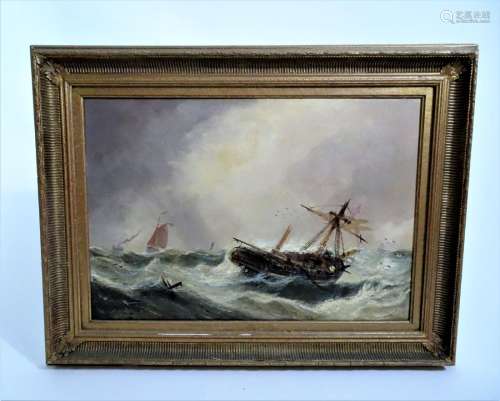 Oil on Canvas, Maritime Scene