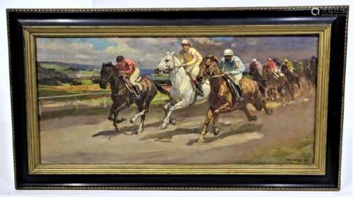 Signed and Dated Horse Racing Scene