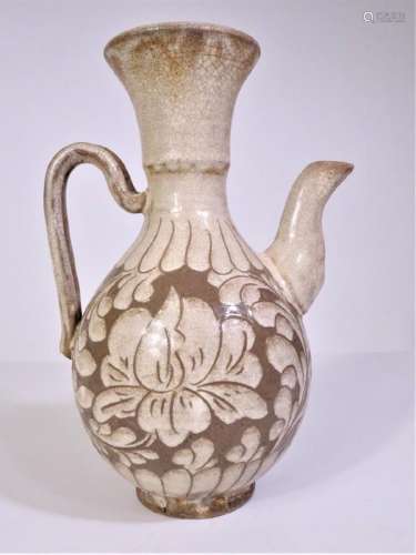 Suzhou-style Stoneware Wine Pot with Handle