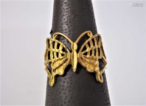 22k Yellow Gold Butterfly Ring