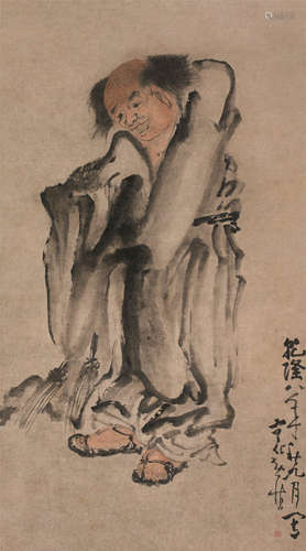 黄慎（1687～约1770） 1743年作 人物 轴 设色纸本