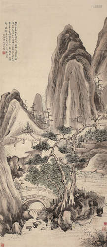 沈宗骞（1736～1820） 山水 轴 设色纸本