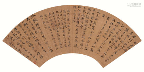 张鸣珂（1829～1909） 1882年作 书法扇面 扇面 水墨绢本