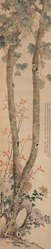 吴煦（1861～1944） 花卉 轴 设色笺本