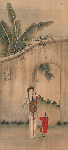 姜壎（1764～1821） 人物 轴 设色绢本