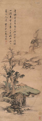 毛奇龄（1623～1716） 1703年作 山水 镜心 设色纸本