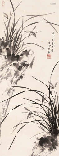 白蕉（1907～1969） 兰草 轴 水墨纸本