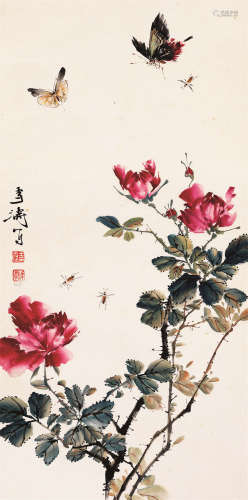王雪涛（1903～1982） 花蝶图 立轴 设色纸本