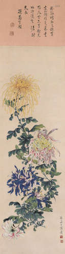 孙菊生（1913～2018） 菊花 立轴 设色纸本