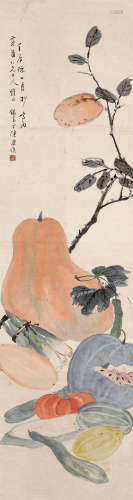 陈康侯（1866～1937） 蔬果图 立轴 设色纸本