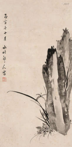 徐世昌（1854～1939） 兰石图 立轴 水墨纸本