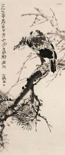 陈子庄（1913～1976） 鹰 立轴 水墨纸本