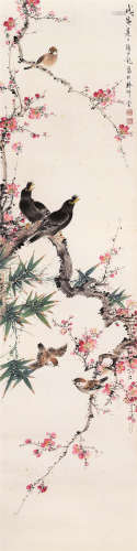 颜伯龙（1895～1954） 繁花似锦 立轴 设色纸本