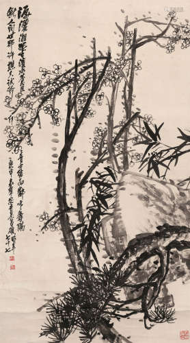吴昌硕（1844～1927） 岁寒三友图 立轴 水墨纸本