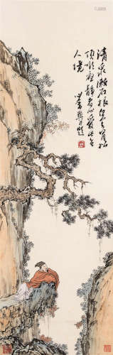 溥儒（1896～1963） 松下高仕 立轴 设色纸本