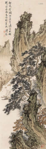 溥儒（1896～1963） 泛舟图 立轴 设色纸本