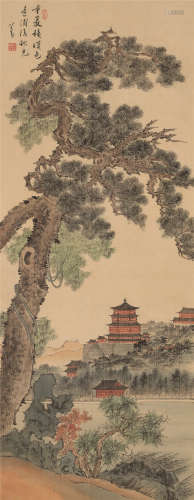 溥儒（1896～1963） 重岩积暝色 立轴 设色绢本