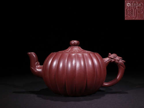 AN OLD ZISHA TEAPOT SHAPED PUMPKIN