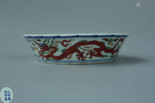 A WUCAI BRUSH WASHER WITH DRAGON&PHEONIX PATTERN