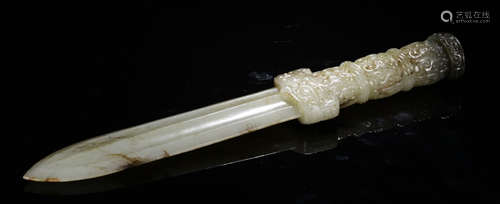 A HETIAN JADE CARVED DAGGER