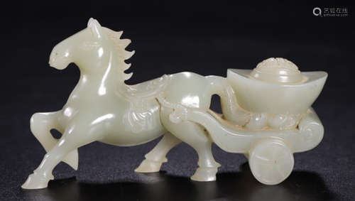 A HETIAN JADE CARVED HORSE SHAPED PENDANT