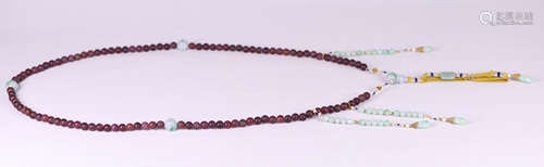 A RUBY BEADS STRING NECKLACE