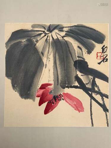 QI Baishi (1864 1957). Fleurs rouges. Tirage litho…