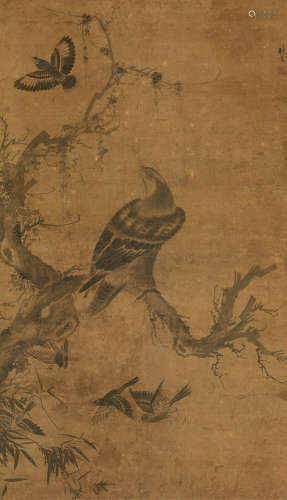 林良（1428～1494） 雄视图 立轴 水墨绢本