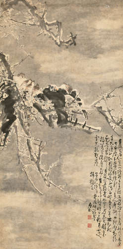 黄慎（1687～1770后） 梅雀图 立轴 设色纸本