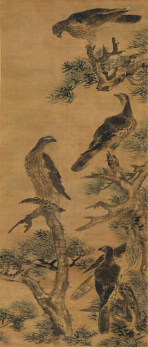 高其佩（1660～1734） 松鹰图 立轴 设色绢本