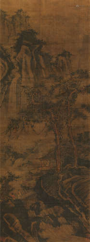戴进（1388～1462） 策杖访友 立轴 设色绢本