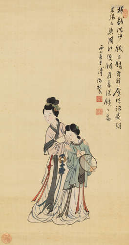 溥儒（1896～1963） 双美图 镜片 设色绢本